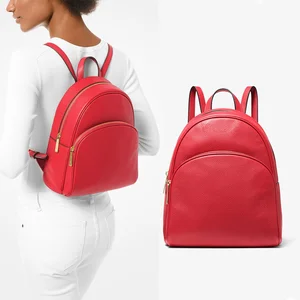 Custom Logo Red Pebble Leather Ladies Laptop School Backpack Fashion Women Bagpack Bag