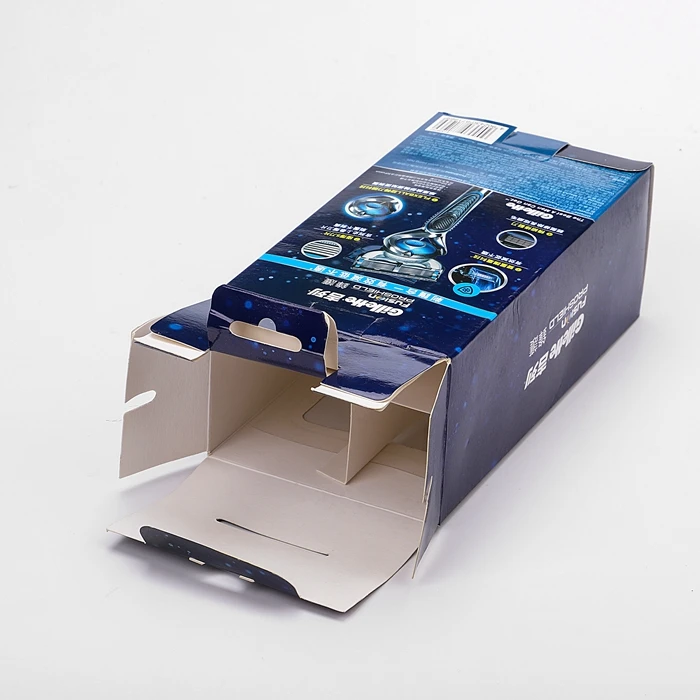 clear Window Retail Hanging Packaging Matte Black Folding Cardboard hang Tab Paper Box with Custom logo Printing