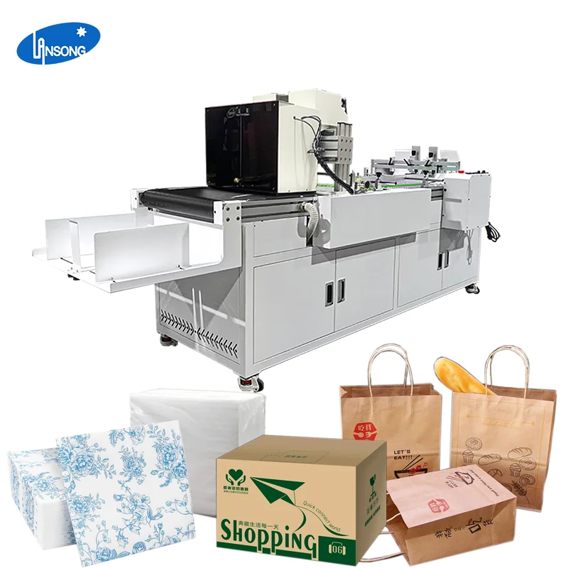 Lansong butunlay avtomatik inkjet qog'oz printerlari to'q simli sumka, gofreli karton, kraft qog'oz, sovun, stakan, ventilyator uchun