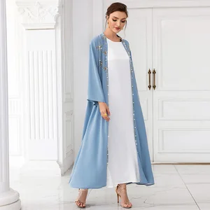 Factory Two Pieces Elegant Abaya Cardigan Dubai Open Arabic  Women Muslim Abaya / Abayas for Women Muslim