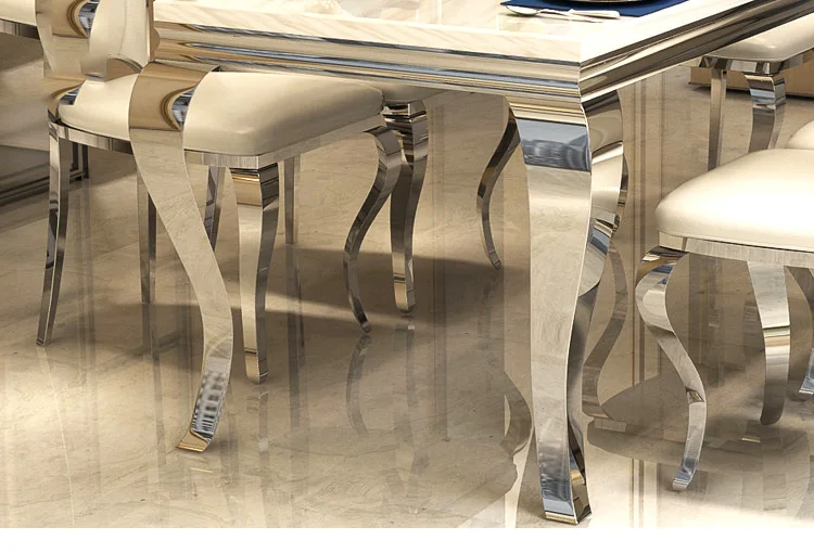 Marble and Granite Dining Table Set Dining Room Furniture Luxury Modern for 6