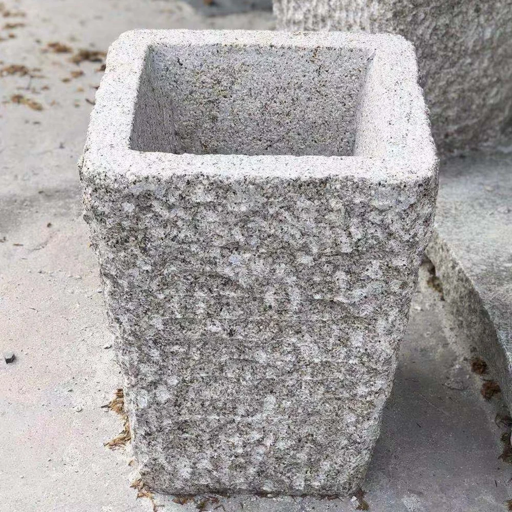 Декоративный Открытый Патио Сад натуральный камень квадратный плантатор и цветочный горшок