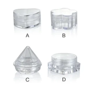 Free Sample  Mini Diamond-shape Transparent Plastic Jar 4g 5g Cute clear Plastic Cosmetic Jars