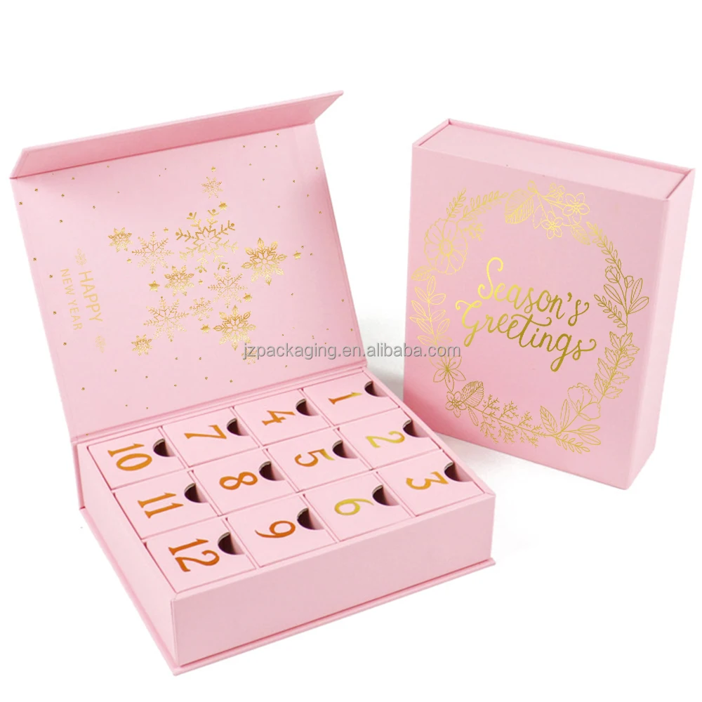 Customized Empty Advent Calendar Beauty Packaging Box Makeup Christmas Advent Calendars 24 Days Advent Calendar Box for Cosmetic