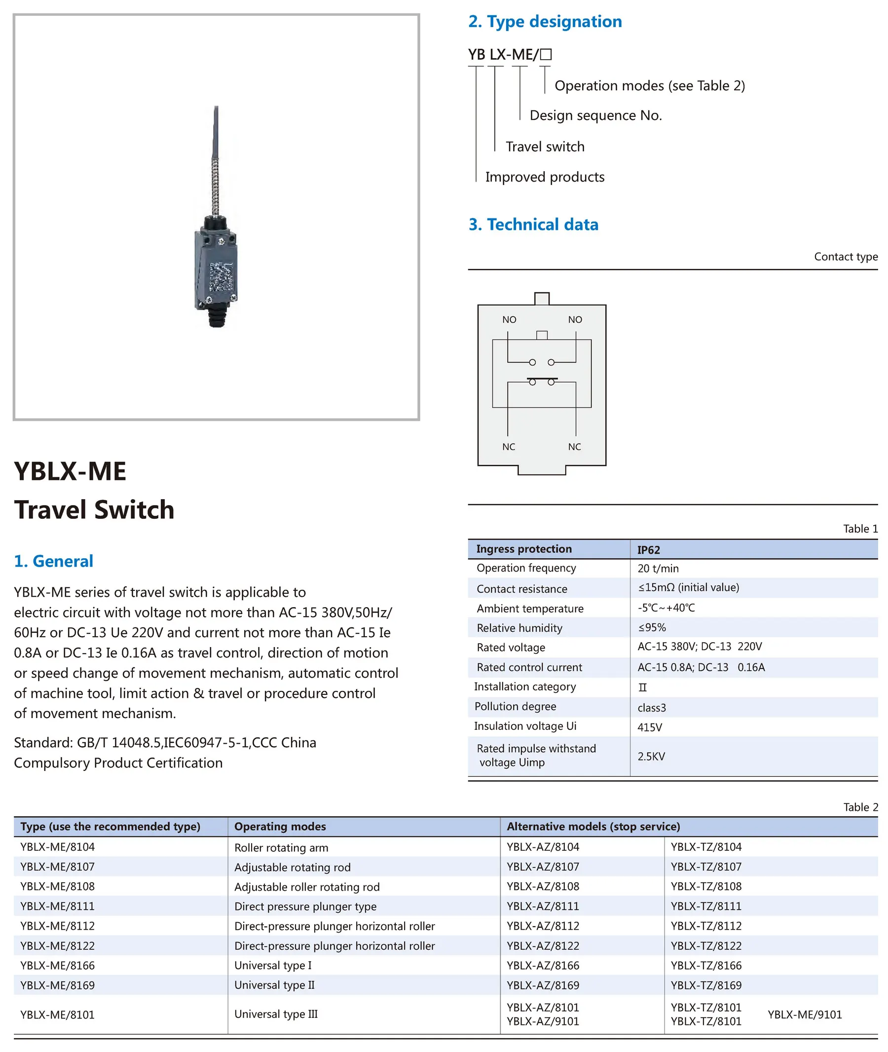 Chint original YBLX-ME/8101 8104 8107 8108 YBLX-ME/8111 8112 YBLX-ME/8122 8166 8169 CHNT Travel Switch