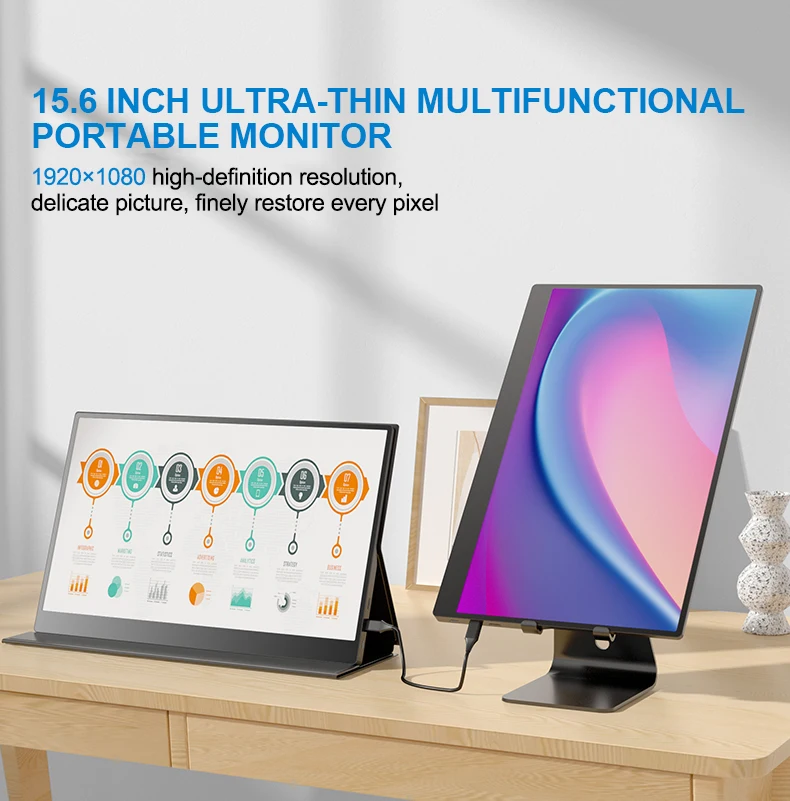 Manufacturer Ultra-thin Portable Monitor 15.6 Inch Fhd With Type-c Usb ...