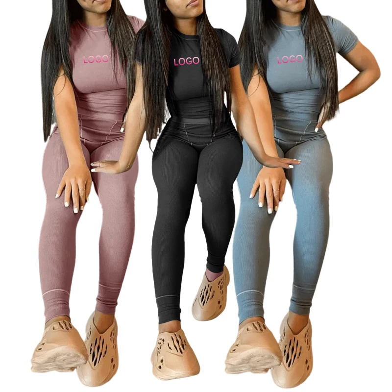 Custom Logo Loungewear Women Sets Modal Cotton Ribbed