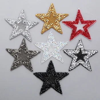 Colorful Star Patch Wholesale Bag Hat Patch DIY Sparkling Iron on Sequins Star Patch for Clothes Hats