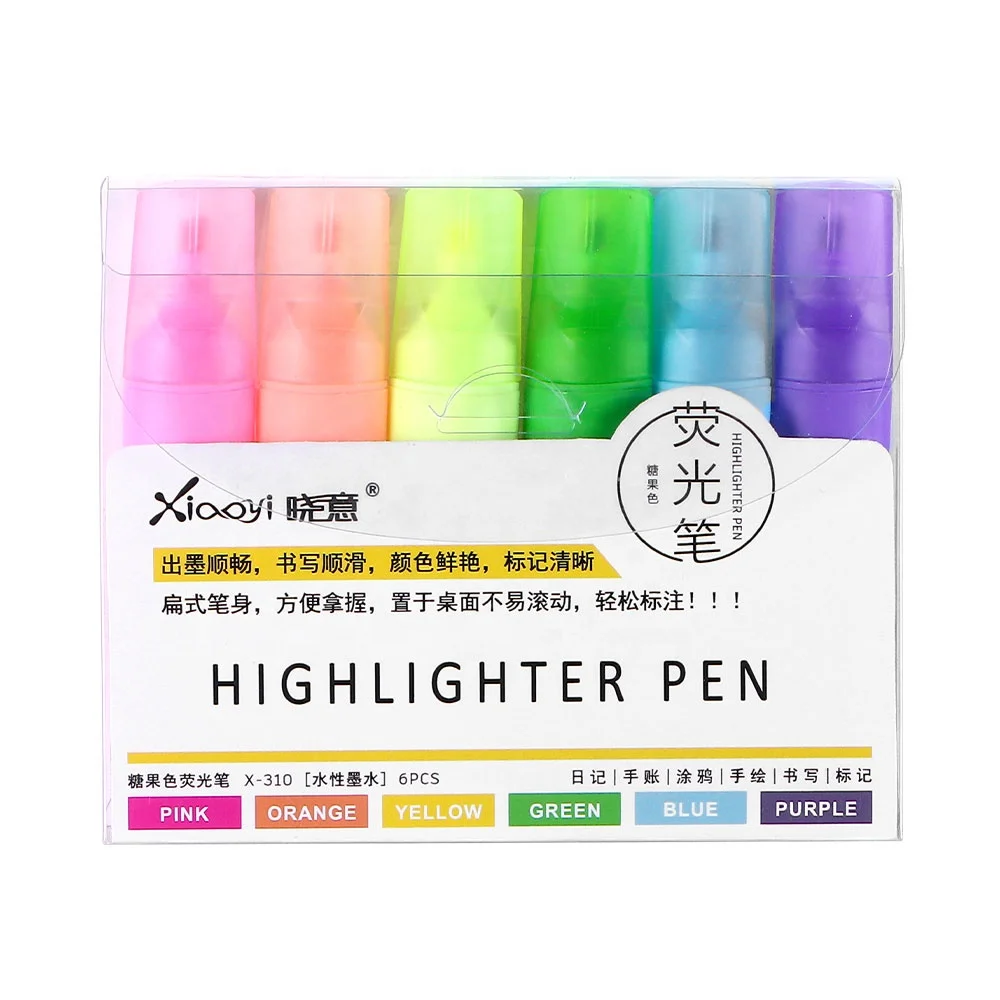 Fluorescent Highlighter Marker Pen Customized Ad Tip Bright Highlighter