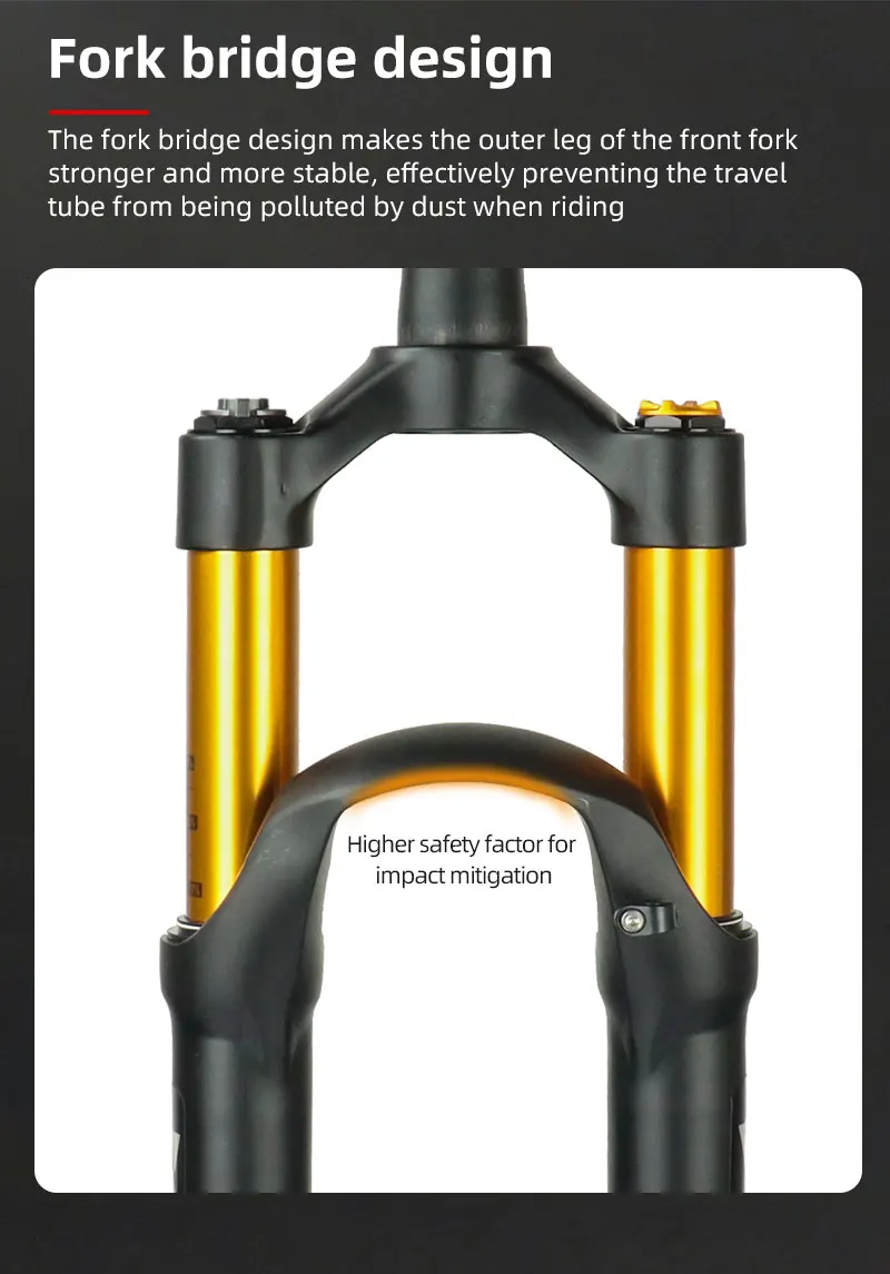 Wake 26/27.5/29 Inch Bike Air Suspension Bicycle Fork 120mm Travel