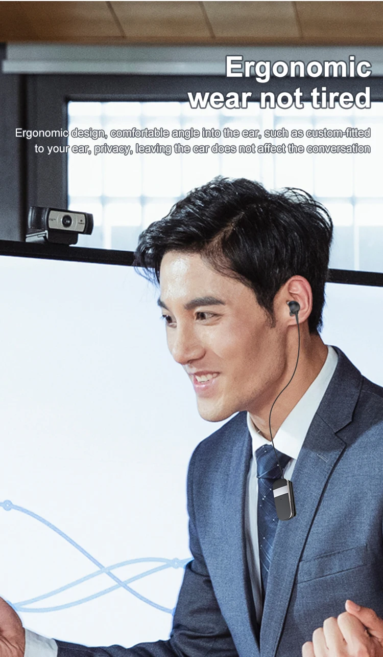 GlobalCrown K53 Mini Call Remind Vibration Sports Clip Driver Wireless Bluetooth Headset