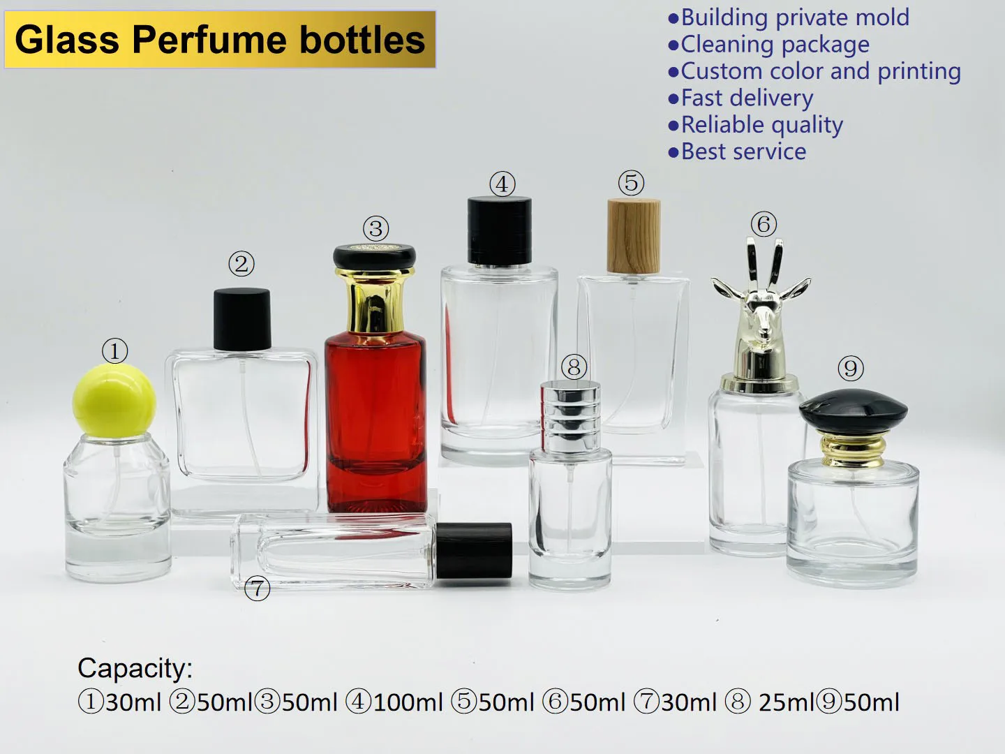 Custom Logo Luxury Empty Spray Pump Wholesale 50ml Cylinder Perfume ...