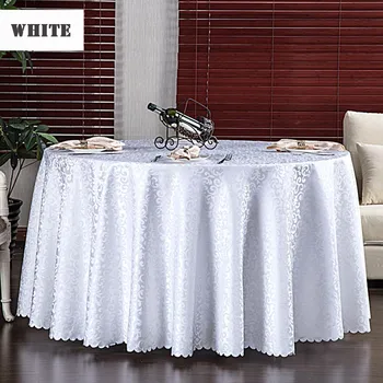 Luxury 132 round white table cloth for wedding round polyester