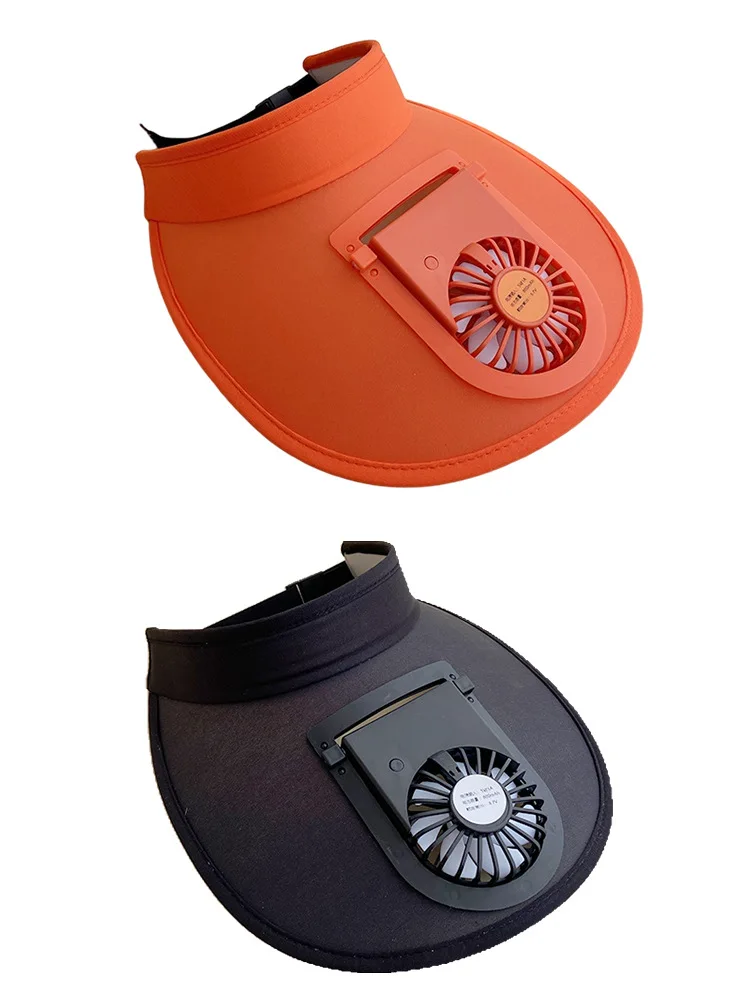 MTBB Rechargeable Fan Cap Solar Panel Powered Hats Summer Beach Outdoor Carton Adult Children Visor
