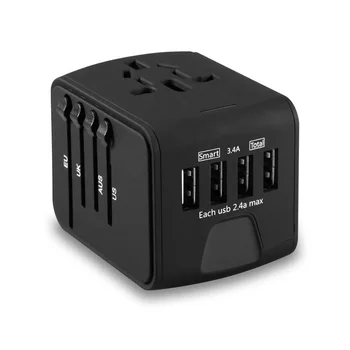 Universal All-in-One Travel charger International Travel Power Adapter with 2.4A 4-port USB