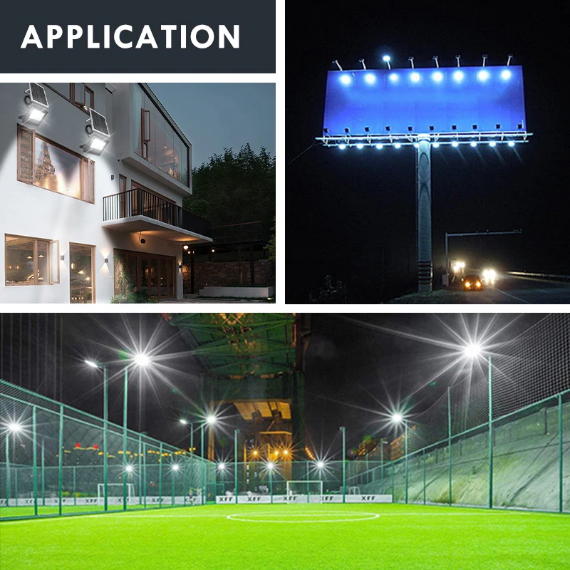 Woojong 100W Solar Flood Light with PIR Motion Sensor LED Street Light for Garden Aluminum Body IP66 Rated