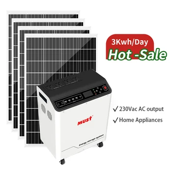 MUST all in one power bank solar system off grid solar panel set 1kw 2kw 3kw  power generator system