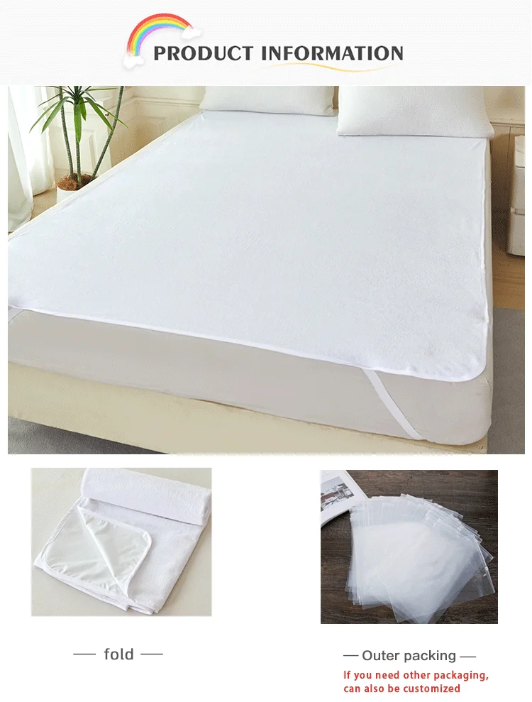 Factory Wholesale Portable 165gsm Waterproof Terry Mattress Protector Cover with Rubber Band factory