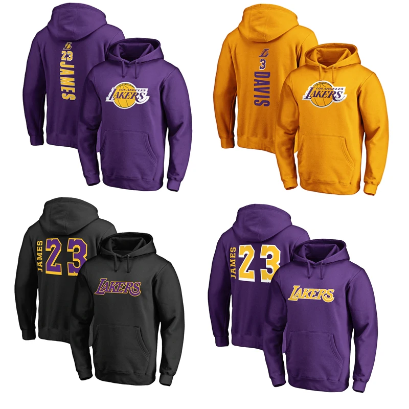 Wholesale men's hoodies custom basketball jersey Laker jersey james anthony  davis basketball wear basketball hoodie From m.