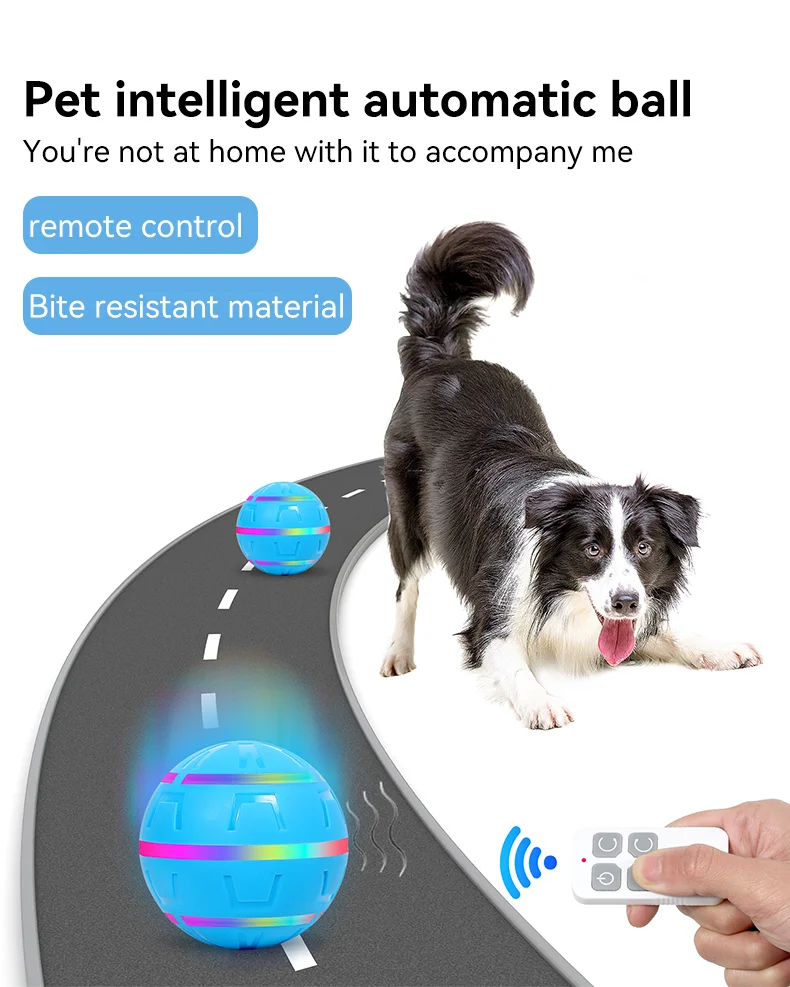 DOUGEZ Pet Electric Toy Ball Bite Resistant Teaser Dog Flash Ball Remote Control Intelligent USB Charging Toy Cat Toy supplier