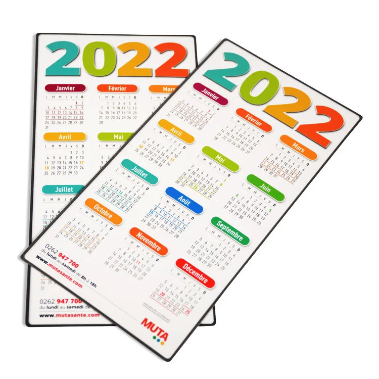 Пользовательский Печатный ПВХ магнит на холодильник, бумажная наклейка, индивидуальный магнитный календарь на холодильник, магнит на холодильник