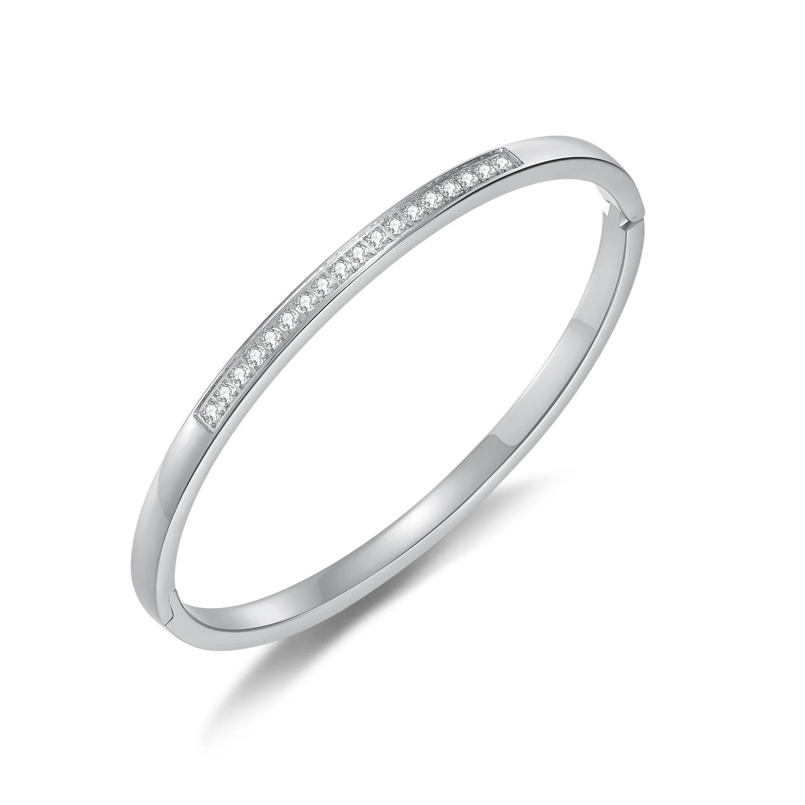 MECYLIFE Latest Design 2022 New Zircon Insert Stainless Steel Bangle 18k Gold Love Bangle Bracelet for WOMEN