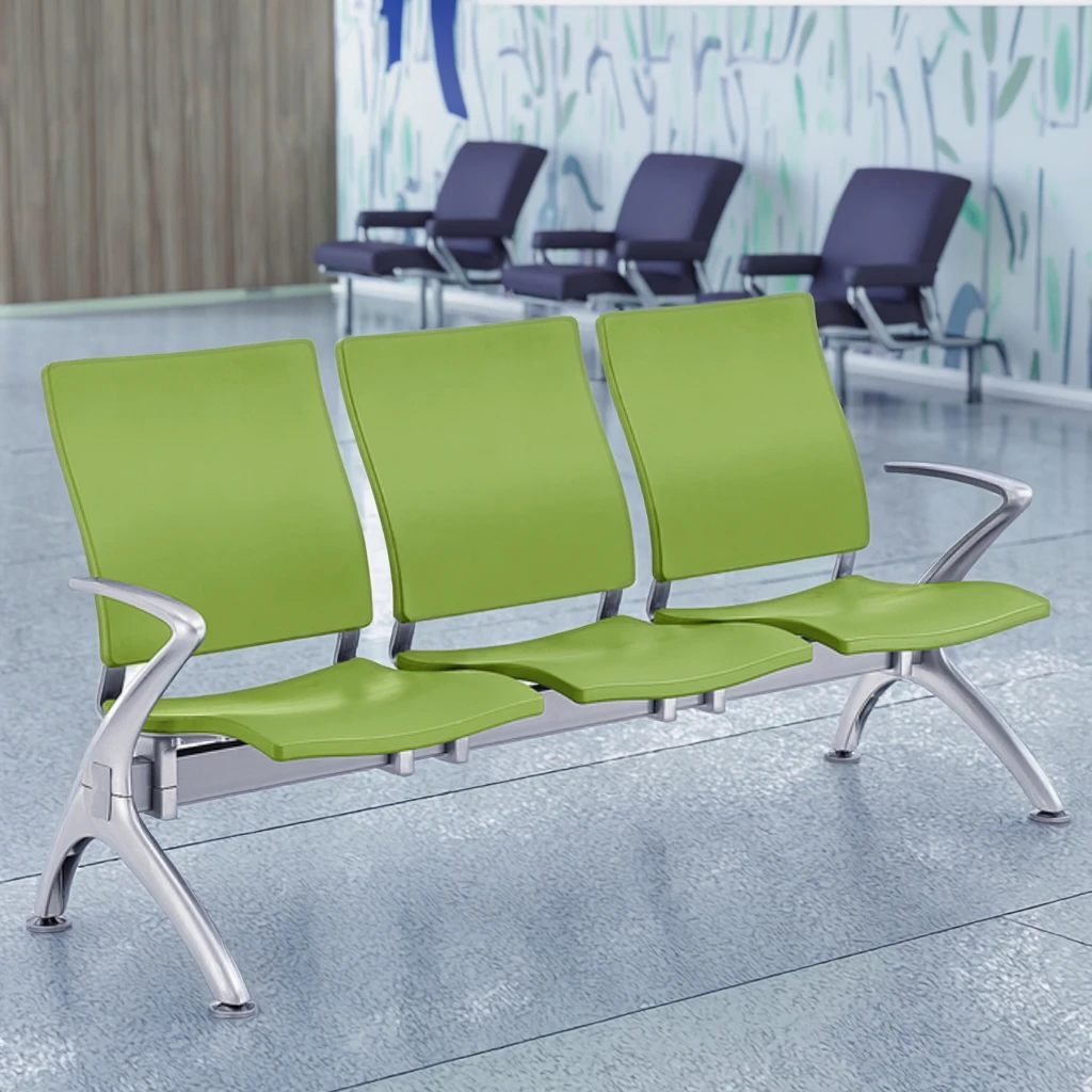 Heavy-Duty Dual Steel Frame Modern Hospital Seating System with Quick-Connect Legs for Commercial Use in Schools 3