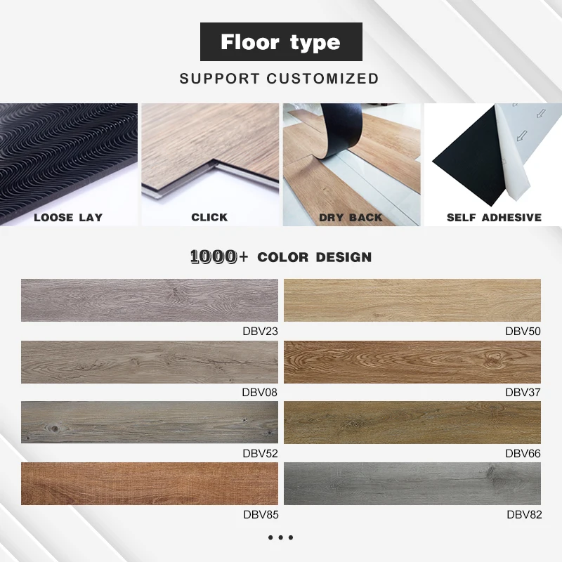 New Design Easy Install 4 5 6 mm Piso SPC Click Waterproof Plastic Pvc Flooring for Home Office