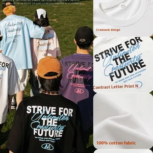 OEM & ODM Unisex Retro Casual Summer Printed T-Shirt Men's Fashion American Street