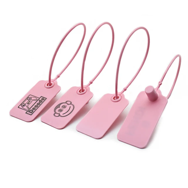 Custom Logo Disposable Plastic Garment Seal Tags Tamper Proof Pp Labels for Jeans Clothes Shoes Bags