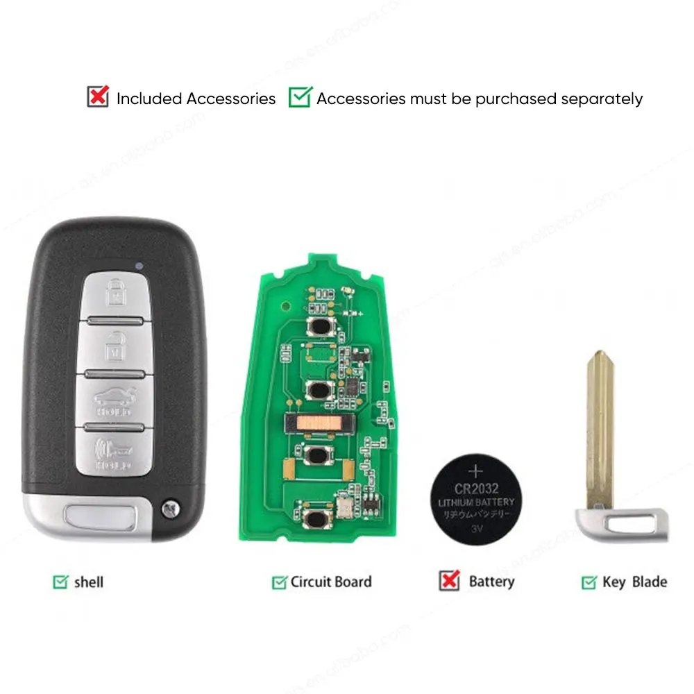Autel IKEYHY004AL IKEY HY004AL 4 Buttons Smart Universal Key for Hyundai Used with Altra Car Key ProgrammerKM100 IM508 IM608S II