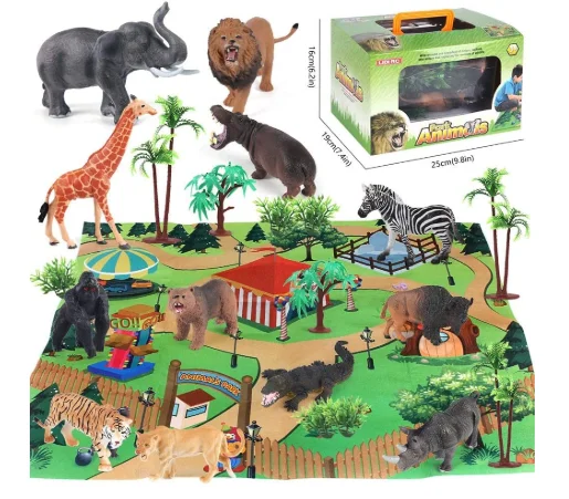 Animals Figurines Toys,Activity Play Mat & Trees,24 Piece Realistic Large  Plastic Animals Figurines Jungle Wild Zoo Play Set - Buy Animals Figurines  Toys,Plastic Animals Figurines,Animal Play Set Toys Product on 