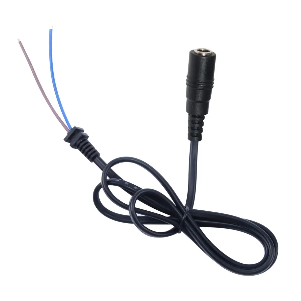 Female Jack Plug 5.5x2.1mm 12V White/Black DC Power Socket Cable Wire Male 