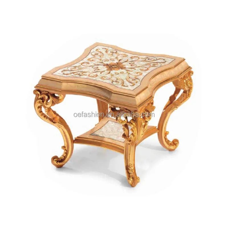 OE-FASHION Custom European Style Living Room Solid Wood Carved Sofa French Shell Mosaic Fabric Sofa Luxury Villa Furniture