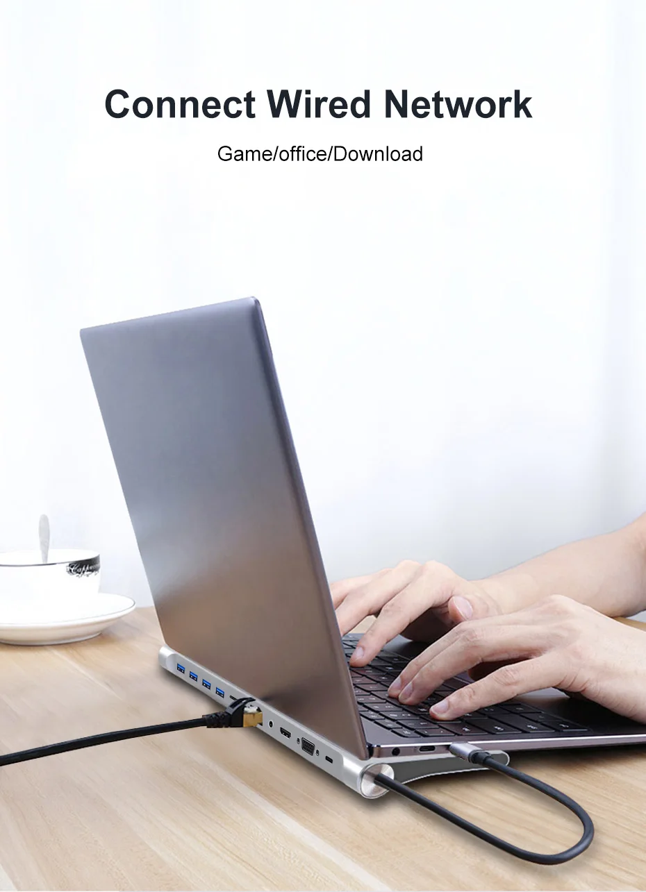 11 Ports Usb C Docking With Rj45 Ethernet Pd 100w Hd 4k Usb3.0 Tf Sd Card Reader Vga Multi Ports 11 In 1 Type C Hub - Buy Usb C 3.0 Usb Hub usb Type C Hub bdock 11-en-1 Usb Type-c Hub 3.0 Separateur Adaptate