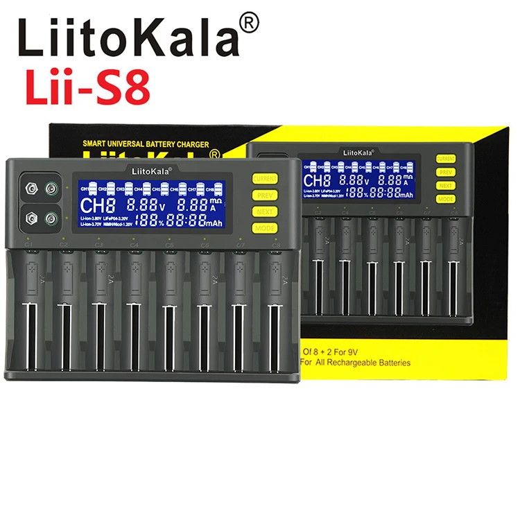LiitoKala Lii-S8 18650バッテリー用充電器 9V Ni-MH対応 1年保証