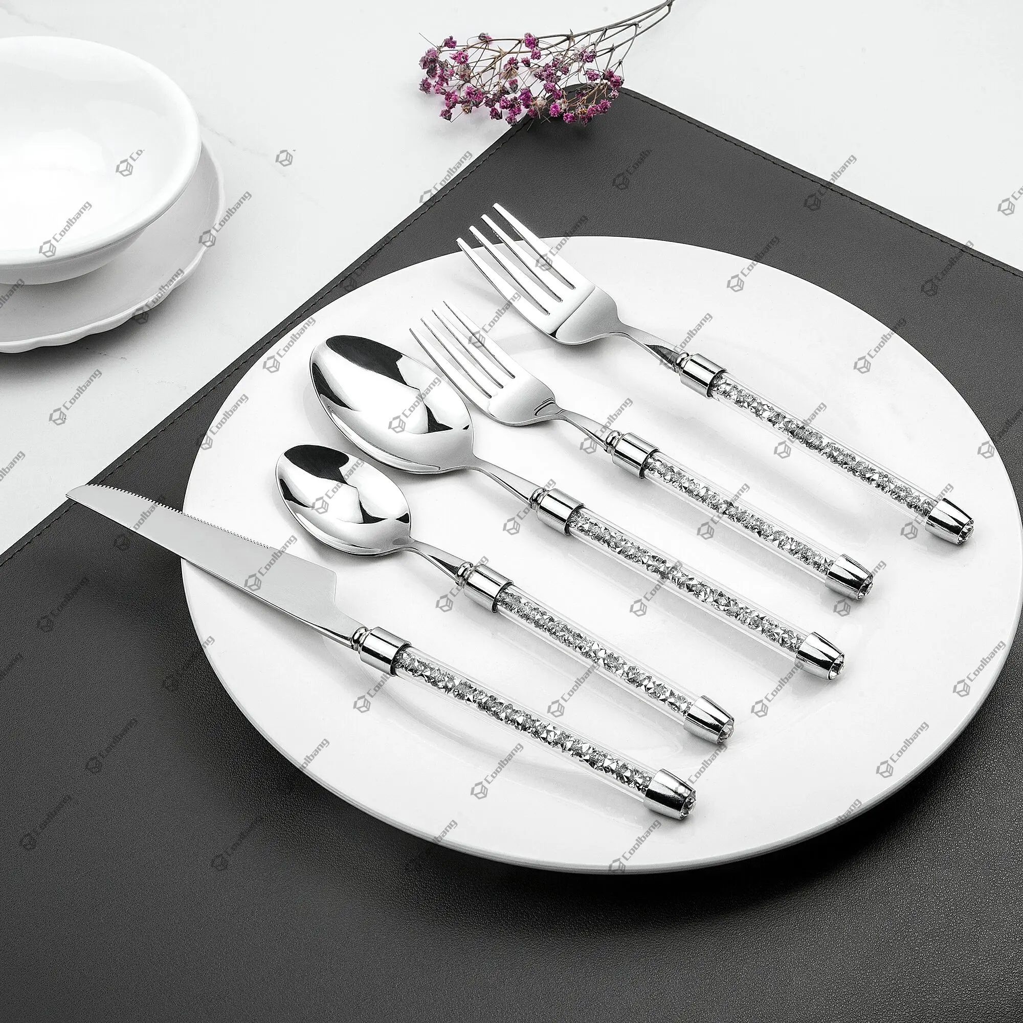 crushed diamond cutlery set