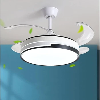 42inch ventilador led ceiling fan chandelier with lights remote control 6 speed Copper motor Bedroom Modern Ceiling Fan light