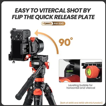 Professional Video Tripod Semi-automatic Locking System Fluid Head Tripod for Dslr for 70-200 Lens Fluid Head Tripod product image