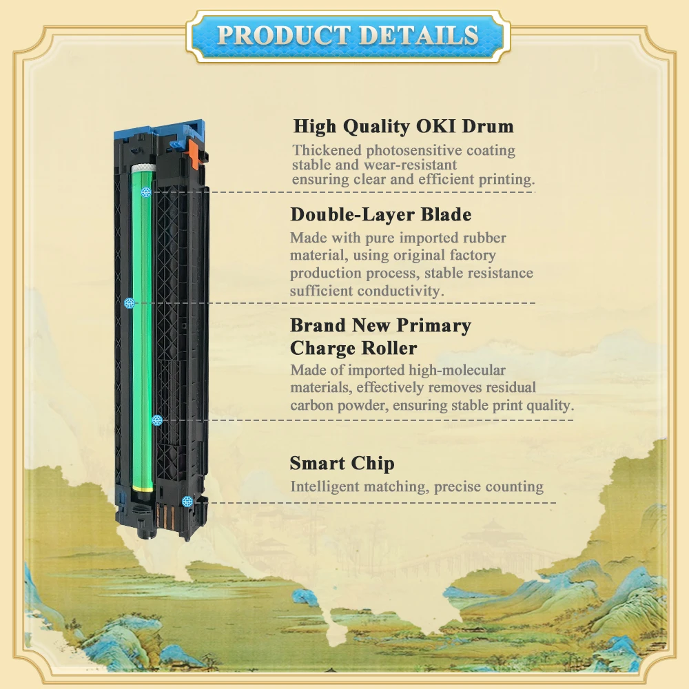 HiTek Compatible OPC Drum Unit White Toner Cartridge Chip for OKI Okidata C911dn/C931dn///C911WT/C911WT for Models C911 C931