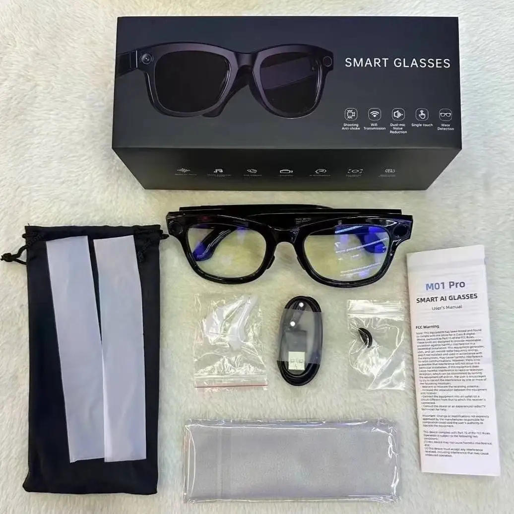 M01 Smart Sunglasses with Camera - AI Translator, Bluetooth, Noise