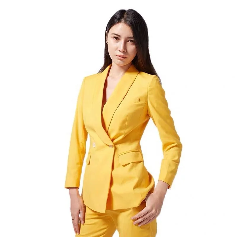 レディーススーツ女性タキシードパンツスーツ高品質カスタム手作り白