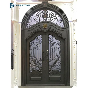 Foshan Wrought Iron Full Glass Door with Sidelights Security