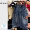 Jeans patchwork con patta sul retro