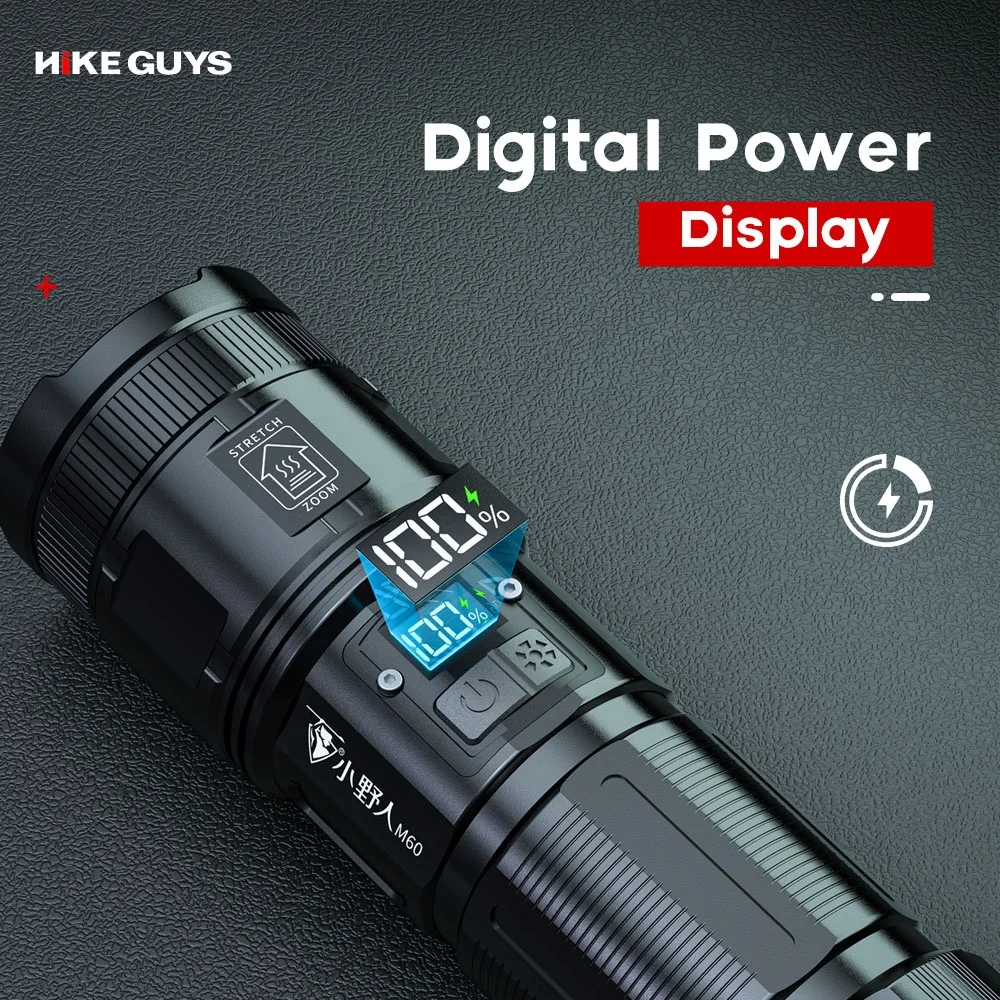 Powerful 40W 10000 Lumens 5Modes Waterproof Outdoor XHP90 Tactical Torch Flashlight LED USB Rechargeable Flashlights