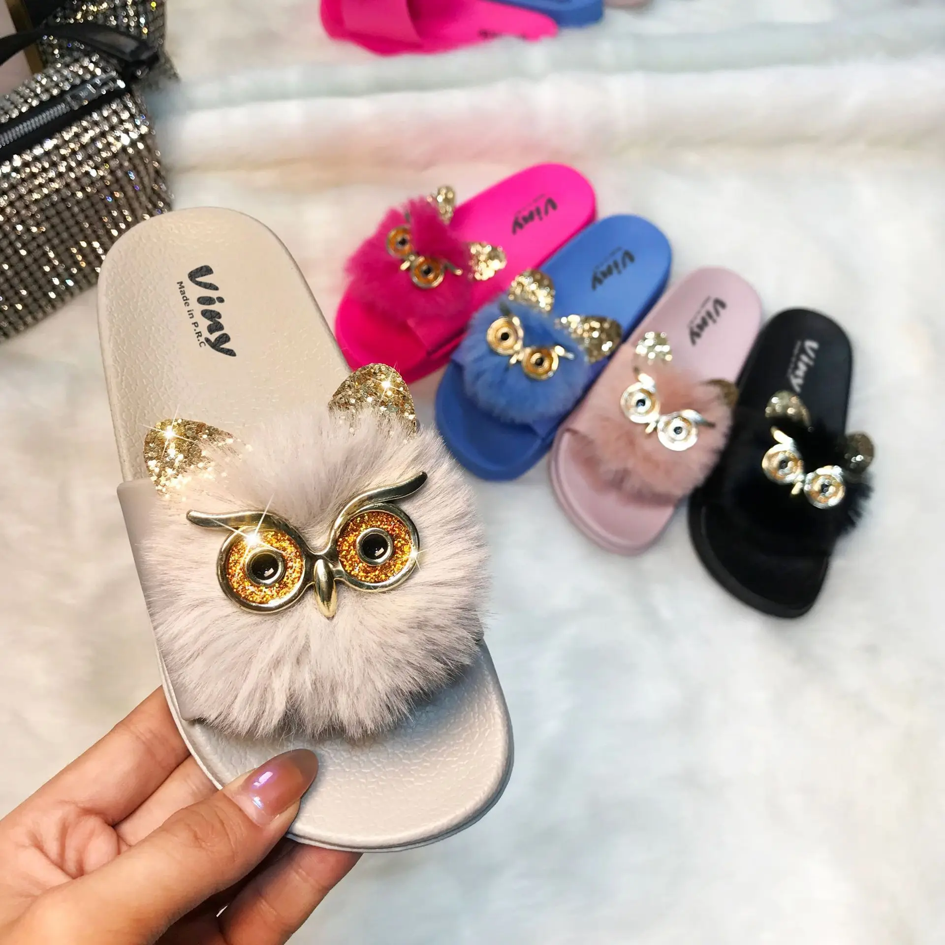 girls owl slippers