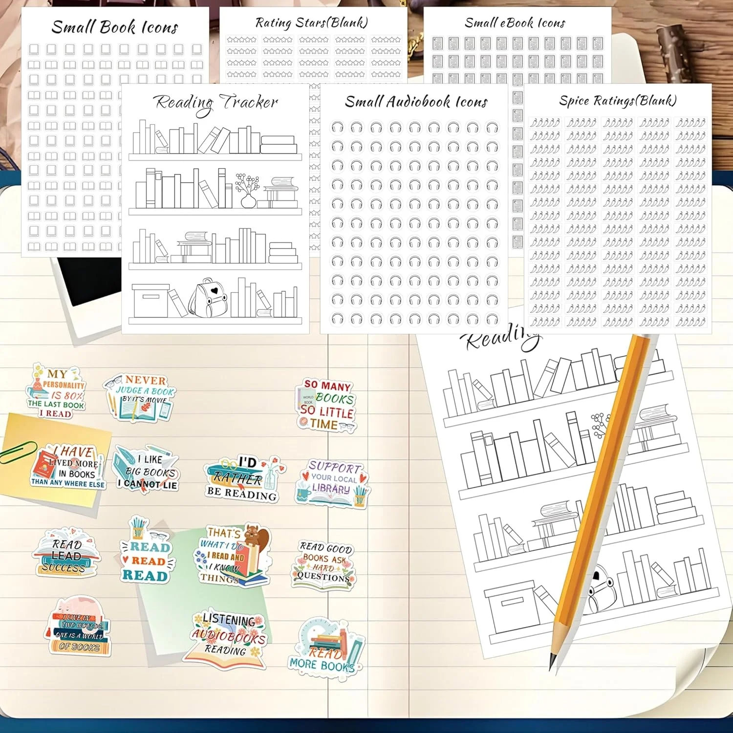 Reading Tracker Bookmark Stickers Book Reading Progress Stickers for ...