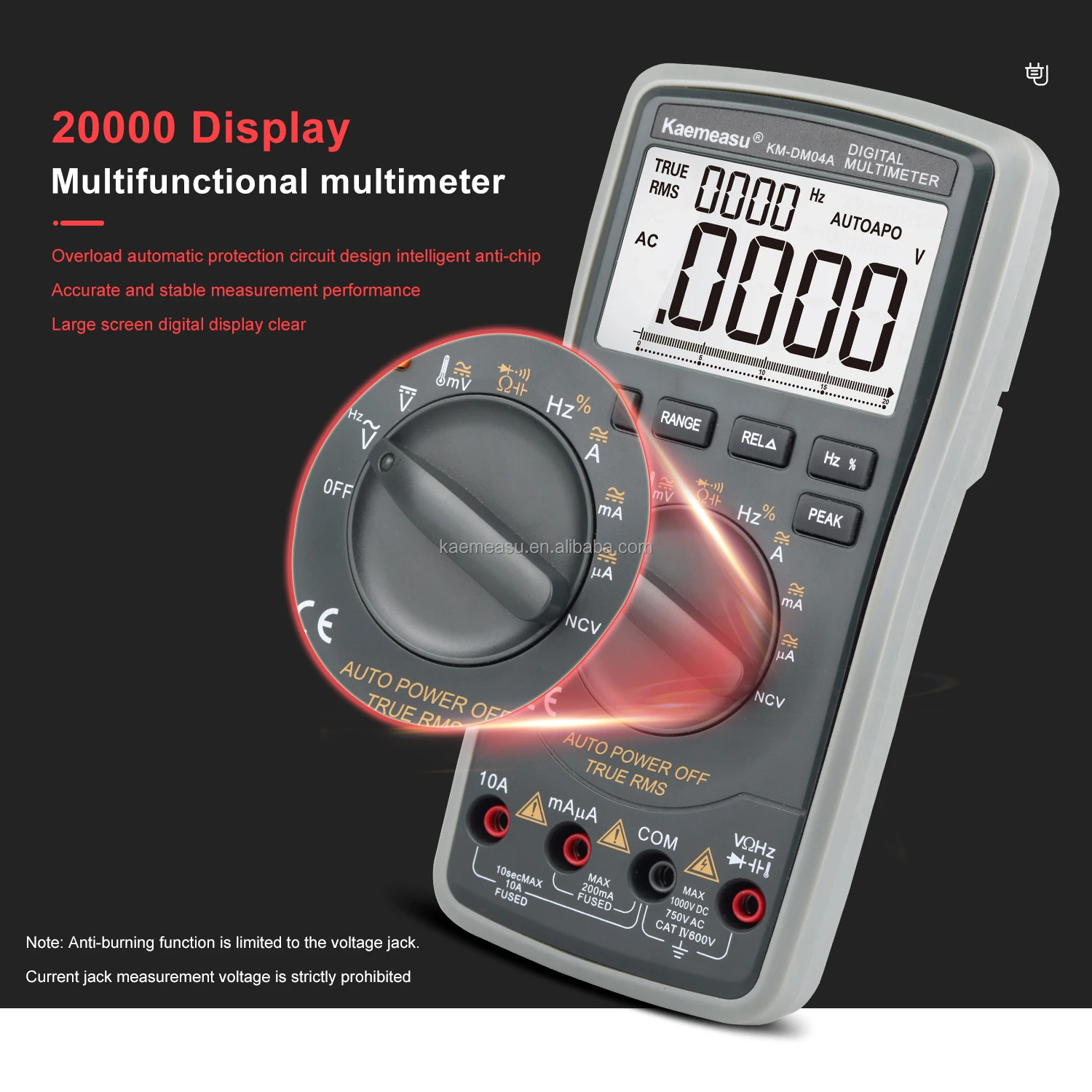 20000 Counts Voltmeter - Professional Digital Multimeter