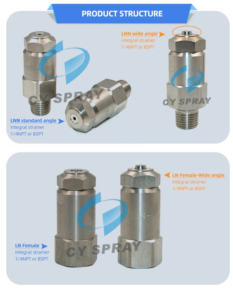 1/4" Lnn Water Nozzle Hydraulic Fine Air Atomizing Fine Mist Spray