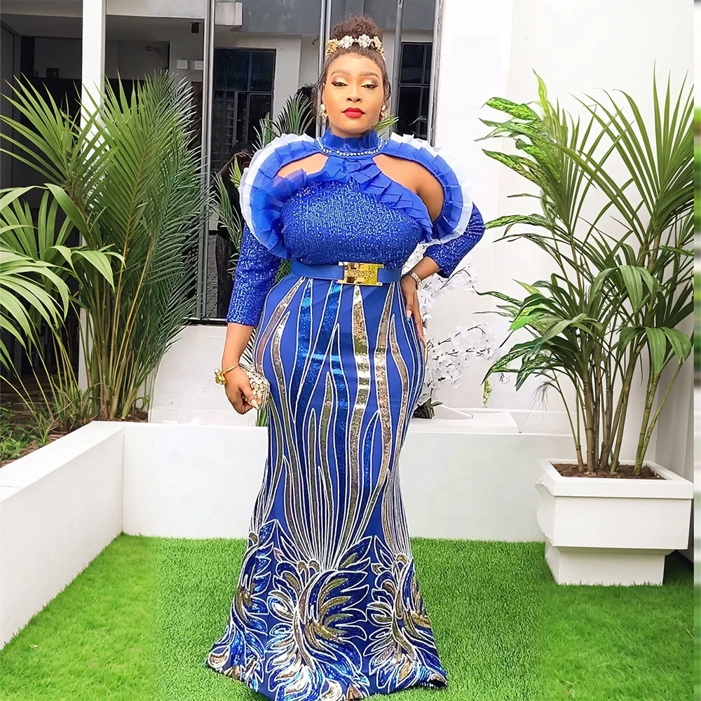 Plus Size Evening Dresses for Women African Luxury Sequin Gown Elegant Turkey Wedding Party Long Dress Ankara Ladies Clothing Plus Size Evening Dresses for Women African Luxury Sequin Gown Elegant Turkey Wedding Party Long Dress Ankara Ladies Clothing